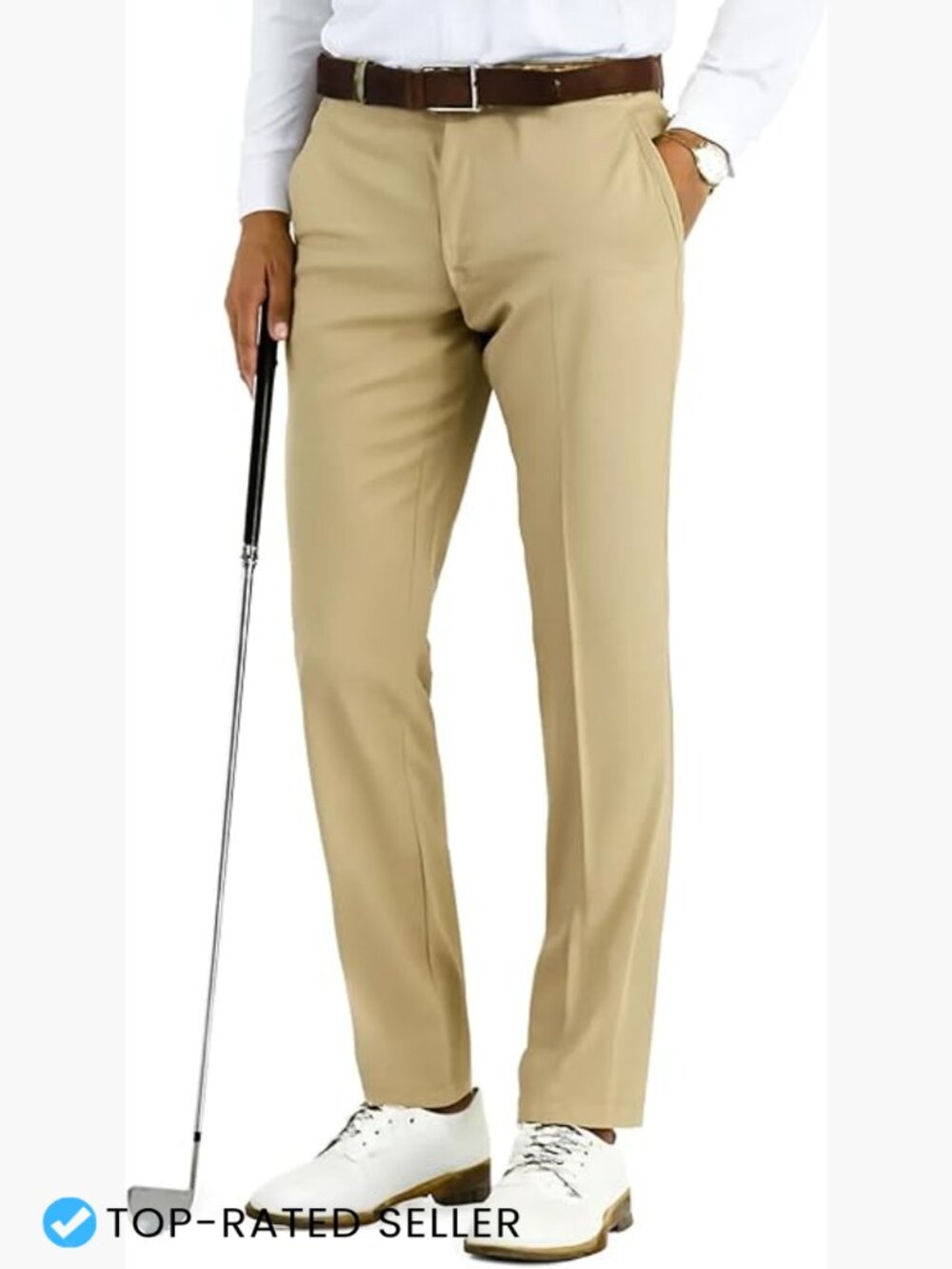 Modern Fit Stretch Chino Pants Casual Comfort Performance Tapered Leg